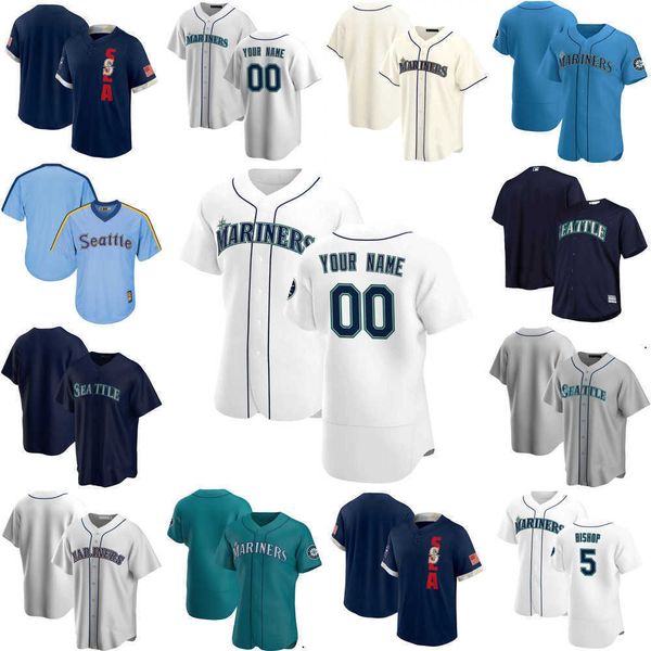 

2023 custom jersey mens women youth seattle''mariners''5 braden bishop 60 brandon brennan 31 donovan walton 12 evan whit, Blue;black