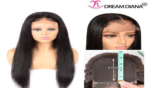

human hair wig straight brazilian human hair wigs for black women 4x4 lace closure wigs 150 density hairline natural color6850896, Black;brown