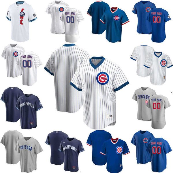 

2023 baseball jerseys custom jersey chicago''cubs''mens women youth 12 kyle schwarber 9 javier baez 17 kris bryant 44 an, Blue;black