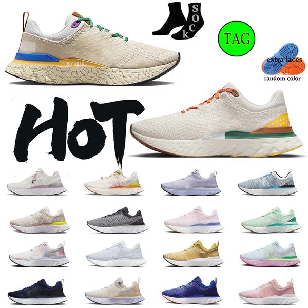 

react vision infinity run flyknit 3 sports running shoes epic vision sneakers light orewood brown honeycomb white schematic vast grey anthra