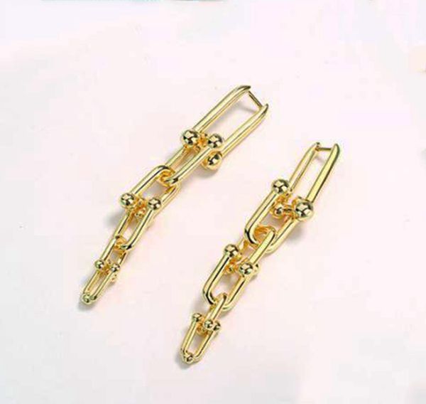 

luxury designer chain earrings studs classic fashion stud 925 silver needle party gift7931484, Golden;silver