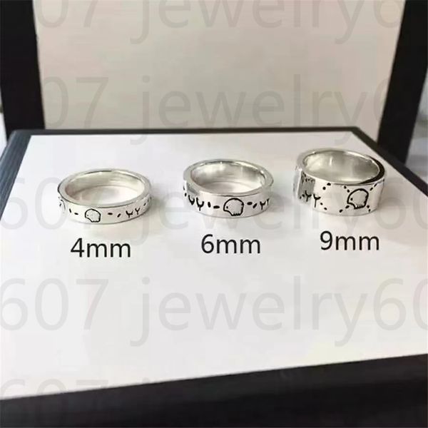 

seller fashion men's and women's universal luxury ring ghost accessory designer ring jewelry silver black couple ring for party we
