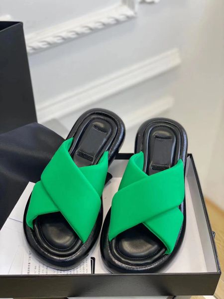 

casual shoes 2023 lambskin high heel slipper luxury designer slippers fashion summer sandals with box large size 35-41, Black