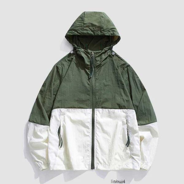 

hooded clothing for men women breathable uv resistant outerwear windproof and waterproof sun protection clothing ice feel color, Black;brown