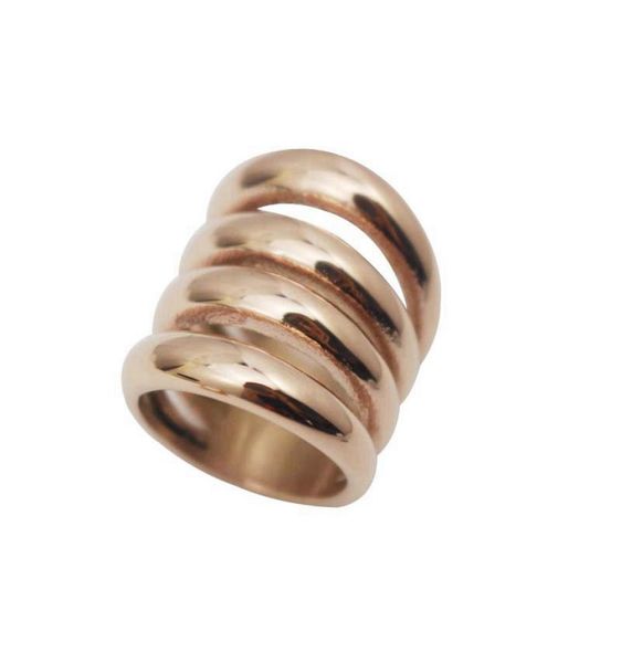 

rose gold color stainless steel ring wide party rings silver band biker wedding rings womens gold rings whole jewelry1933351, Golden;silver