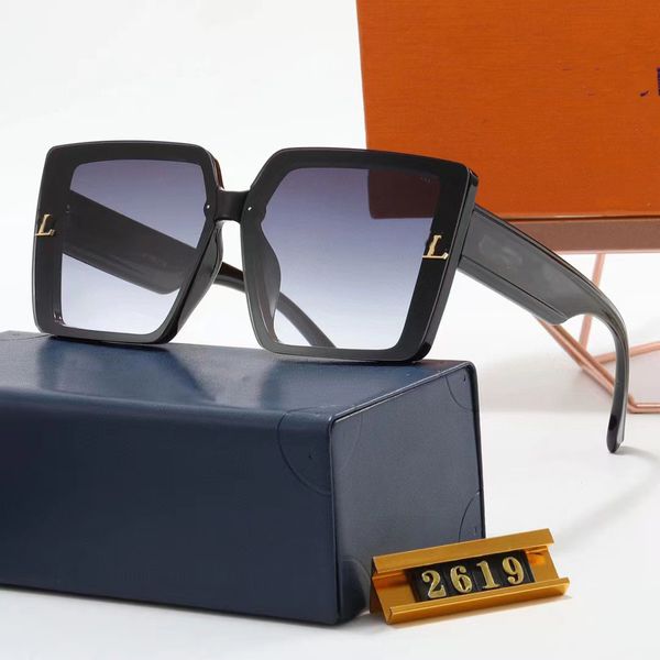 

2023 new sunglasses men's and women's large frame, high appearance, gradient color glasses, street sunscreen sunglasses 2619, White;black