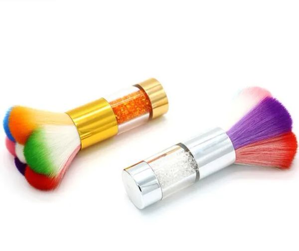 

nail brush nails dust cleaner acrylic colorful makeup brushes with diamond cleaning dust brushes art nail tools, Yellow