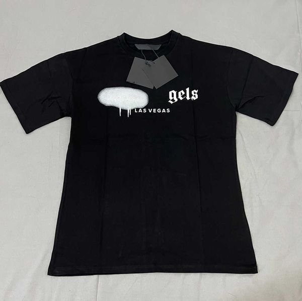 

designer of luxury t-shirt brand t shirt clothing spray letter short sleeve spring fallow summer tide men and women tee ice silk, White;black