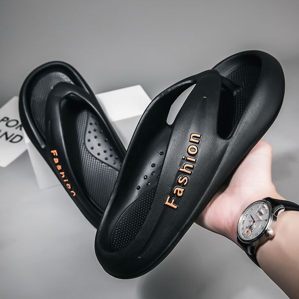 

brand soft flip flops for men summer beach slippers men sandals eva platform outdoor casual men flip flops beach, Black