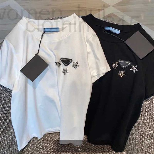 

women's t-shirt designer designer short sleeve with star blouse casual match slim girl lady crew neck tees ouct 5x5i, White