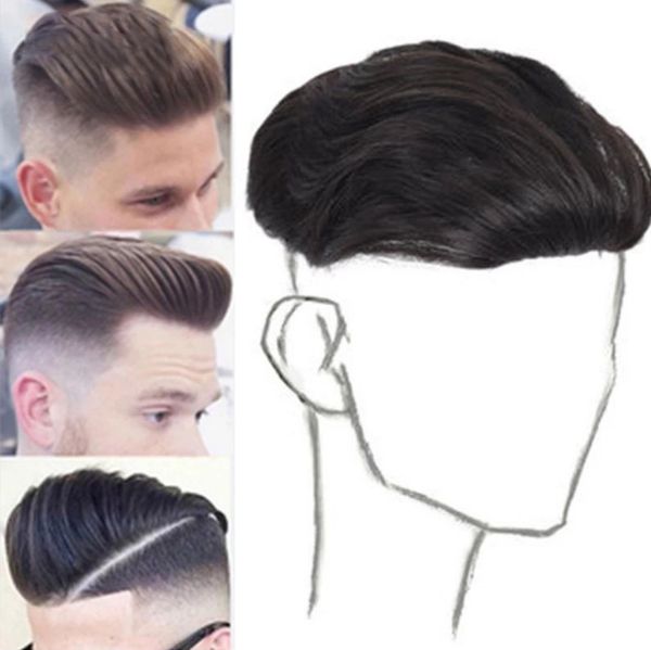 

discover men's hairpieces for a natural look - realistic long and short hair wigs - invisible hair patches for a fuller look - variety, Black