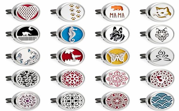 

magnetic closure car diffuse vent clip 30mm essential oil car perfume locket vent clip car air freshener 10pcs oil pads9727122, Silver