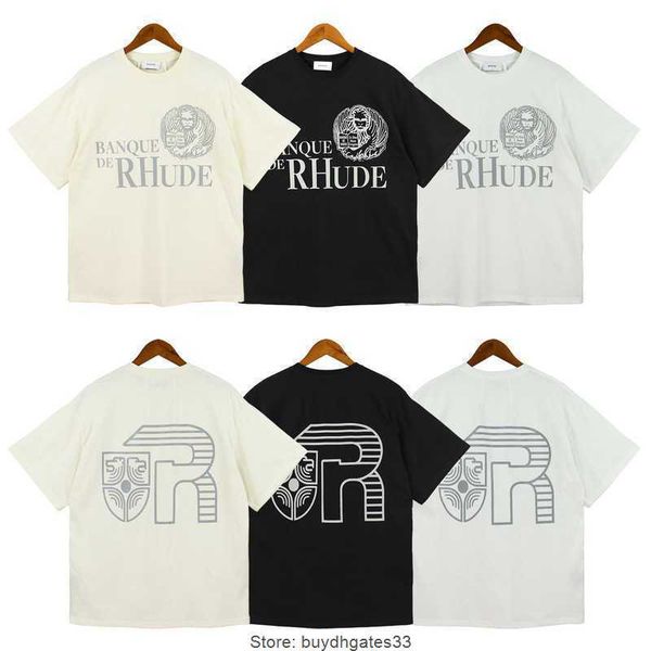 

men's t-shirts rhude women's couples' summer new 2023 short sleeve street fashion small personality t-shirt, White;black