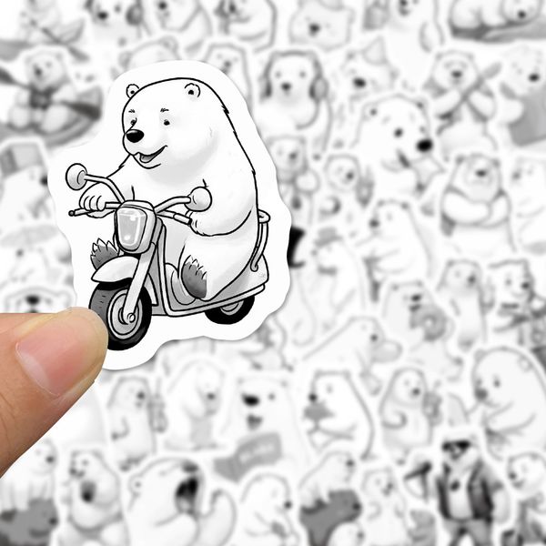

50pcs/lot polar bear graffiti stickers for car lapfridge helmet ipad bicycle phone motorcycle ps4 book pvc skateboard diy decals