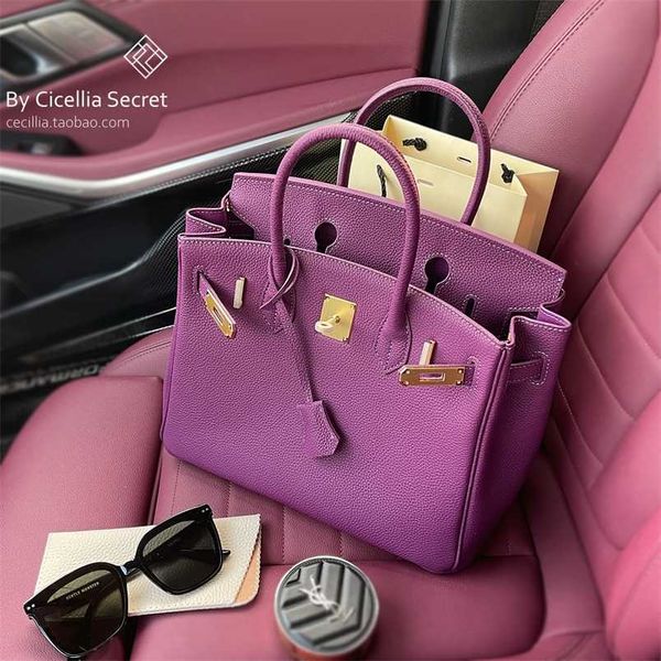 

fashion h family brand birkin handbag cecilia purple head bag togo bag nobleqq