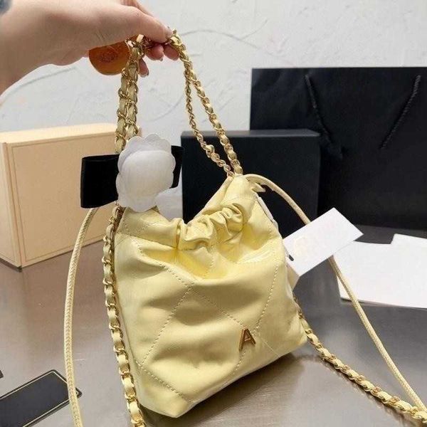 

c bag new casual cowhide mini shopping bag pearl mini garbage bag lingge 22bag crossbody women's bag