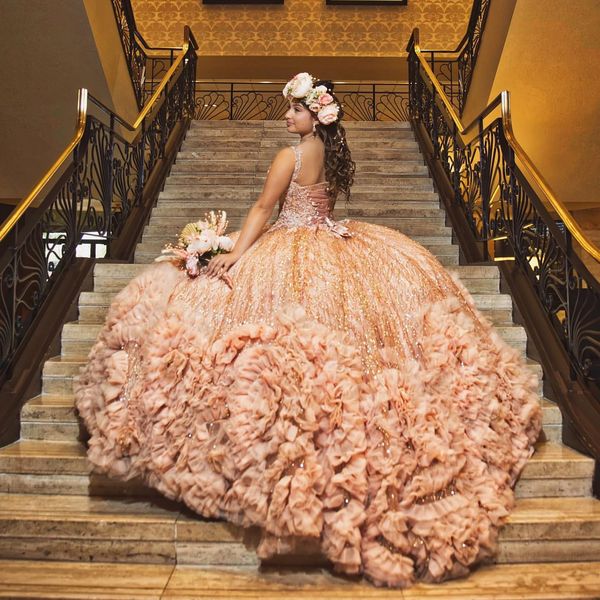 

luxury quinceanera dresses appliques sequined ruched princess ball gowns birthday party prom gowns vestido de 15 anos, Blue;red