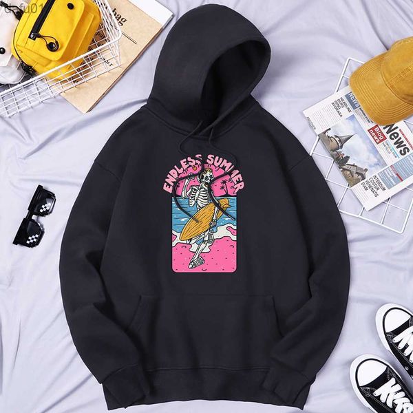 

endless summer skull surfing men's hoodie wear s-xxxl casual hoodies fashion comfortable clothing sport street men's sweatshirts, Black
