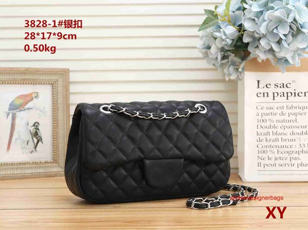 

totes designers luxury shoulder bag totes purse handbag message bags cluth brand classic crossbody pu damier #3828 chain size 28cm quilted d