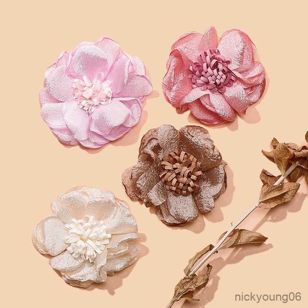 

hair accessories baby girl clips handmade flower hairpin mesh hairclip for children barrettes party pin summer hairgrips cute r230608, Slivery;white