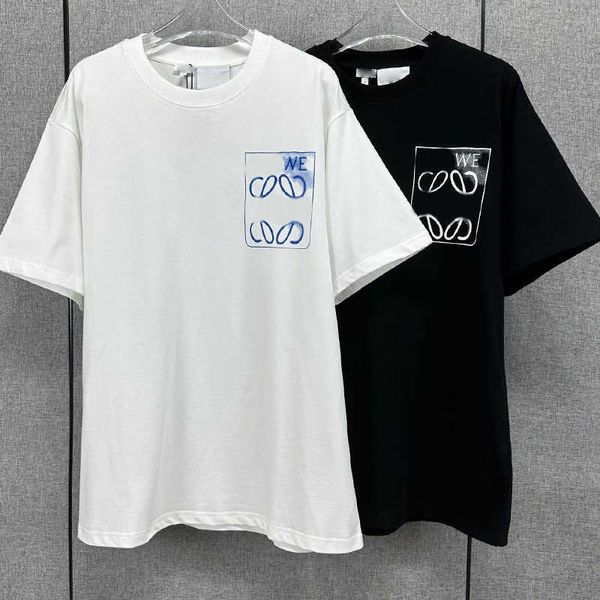 

correct version 2023 summer new loose print short sleeve trend, White;black