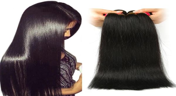 

unprocessed peruvian straight hair 3 or 4 bundles deals peruvian virgin human hair extension brazilian straight human hair weave n9133924, Black
