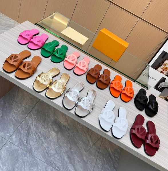 

isola flat mule slippers women leather outsole slides circle signature fashioned soft calfskin wide front strap summer sandals size 35-42, Black