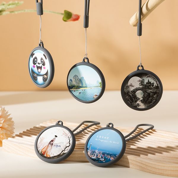 

creative car air freshener scented pad long lasting fragrance aroma perfume diffuser with lanyard nanometer material