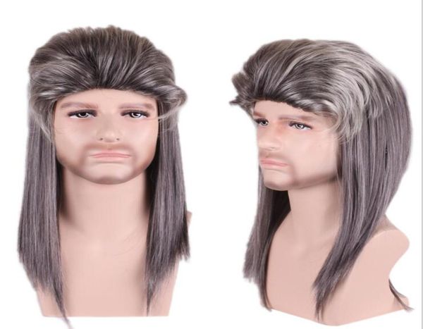 

zhifan cosplay wigs for men cosplay wigs fluffy men wigs dark hair for halloween party cos costume9419011, Black