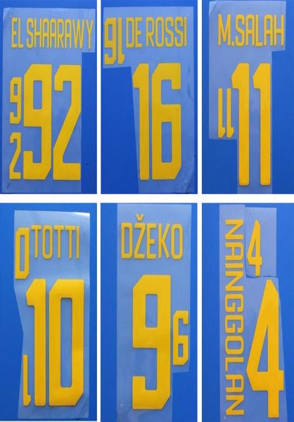 

17 18 rome home yellow printing soccer nameset totti dzeko el shaarawy soccer player039s stamping letters printed plastic f1138039