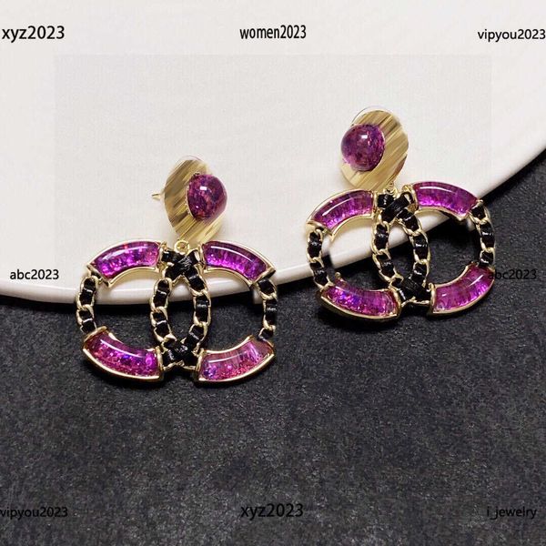 

designer women earrings transparent purple jewelry decoration earring chandelier #including brand box new arrival, Silver