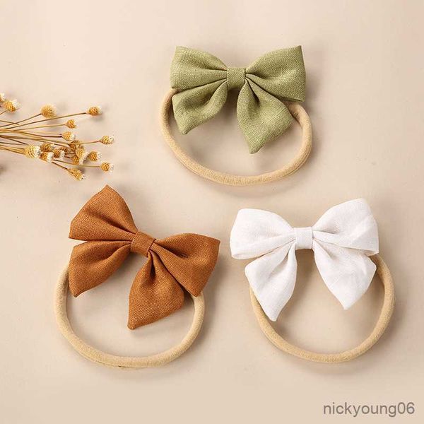 

hair accessories baby girl bows kids cotton headband for newborns bands springs head girls princess headdress r230608, Slivery;white