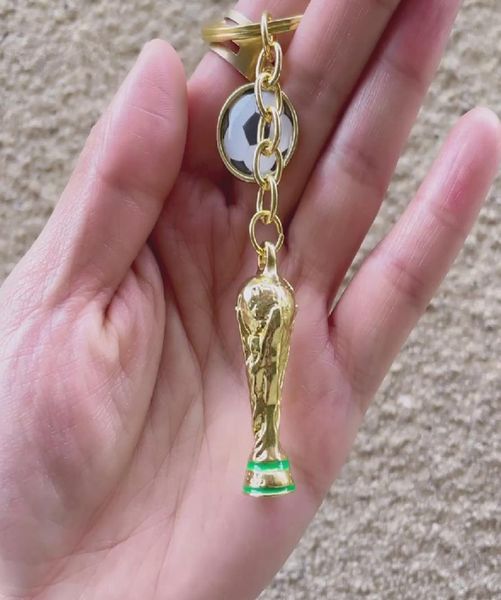

collectable world cup trophy key chain hanging decoration alloy handicraft pendant football award display sjb1608872