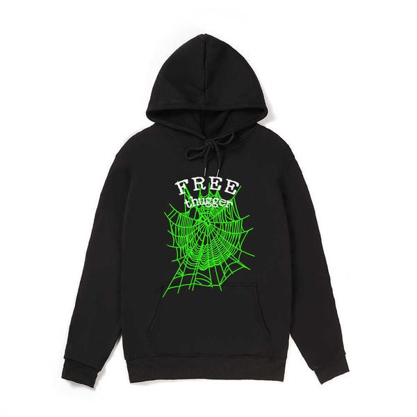 

men and women fashion hoodies sweatshirts new trend sp5der peripheral sweater size sweater, Black