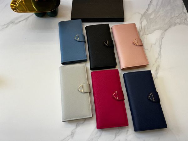 

women long wallet 6 colors triangle logo ladies fashion branded wallets card holder pure 19-10 purses, Red;black