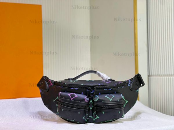 

m22494 comet bumbag black borealis men's belt bag vivid neon shadows leather fanny pack monograms blossoms designer crossbody waist bag