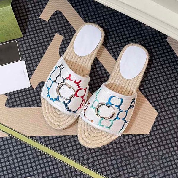 

casual shoes fashion slippers slide sandals youth women's woven grass slip on flats sandal slides outdoor sport flip flops sneakers, Black