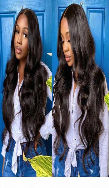

long brazilian body wave lace front wig 28 30 32 34 36 38 40 inches lace front human hair wigs pre plucked remy lace wigs5875256, Black;brown