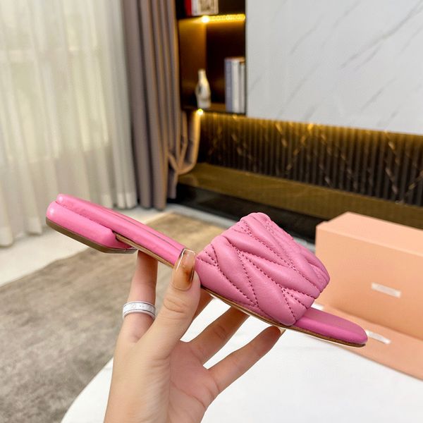 

2023 fashion matelasse slippers women platform sandals leather slides summer flat shoes thick bottom lambskin mules ladies beach sliders whi, Black