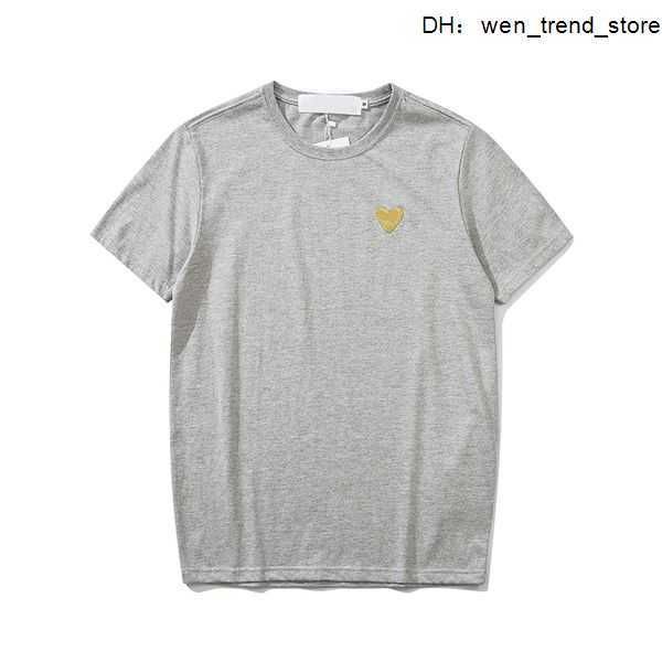 

summer mens t-shirts cdgs play t shirt commes short sleeve womens des badge garcons embroidery heart red 4 85bg, White;black