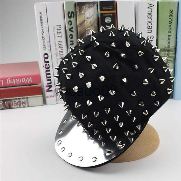 

ball caps hip hop caps hats punk hedgehog hat bigbang personality jazz snapback cap men women spike studs rivet hat punk styl j230608, Blue;gray