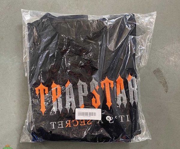 

men's t shirts men women trapstar t-shirts summer outfit orange grey towel embroidery short sleeve tidal current couple tee set, White;black
