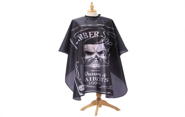 

barber hairdressing cape skull pattern apron polyester capes haircutting cloth wrap protect hair styling design supplies salon bar1406567