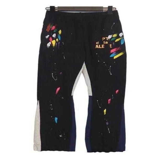 

men's pants designer sweatpants mens joggers speckled letter print womens couple loose trousers size 11, Black
