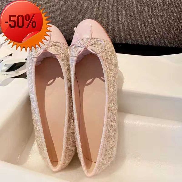 

paris luxury designer black ballet flats shoes women brands quilted genuine leather slip on ballerina round toe ladies dress