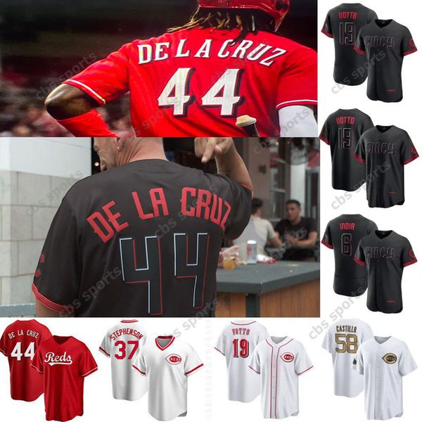 

jonathan india 2023 reds city connect baseball jersey black joey votto tyler stephenson hunter greene elly de la cruz spencer steer jose bar, Blue;black