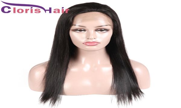 

40 38 36 inch long straight human hair lace front wig 13x4 frontal brazilian virgin glueless wigs for black women pre plucked natu8232649, Black;brown