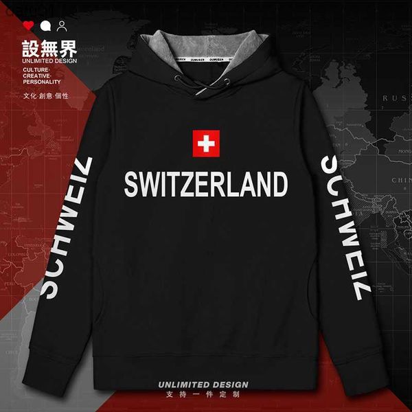 

switzerland hoodies men sweatshirt sweat new hip hop streetwear clothing jerseys tracksuit nation swiss flag fleece switzer ch l230520, Black