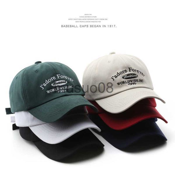 

ball caps sleckton fashion baseball cap for men and women cotton snapback hats summer sun caps j'adore forever embroidered hat j230608, Blue;gray