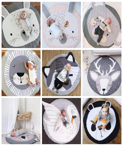 

baby play mats ins infant crawling blankets round floor rug baby bedding animal blanket cotton game pad kids room decor po prop8789888